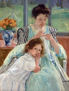 Young Mother Sewing — Mary Stevenson Cassatt