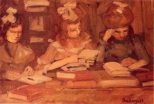 In The Library (aka Three School Girls) — Maurice Brazil Prendergast