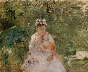 The Wet Nurse Angele Feeding Julie Manet — Berthe Morisot