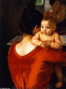 Woman In A Red Bodice And Her Child — Mary Stevenson Cassatt