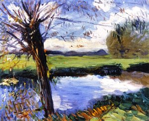 River Bank, Near Oxford — 존 싱어 사전트, Impressionism