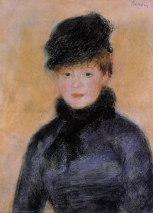 Donna Con Una Camicia Blu — Pierre-auguste Renoir, Impressionist Painting