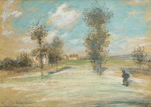 Landscape With A Peasant On The Road — Jean-françois Raffaelli
