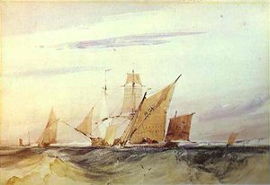 Shipping Off The Coast Of Kent — Richard Parkes Bonington