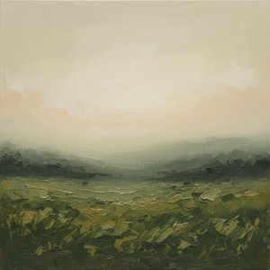 Ethereal Horizon In Moss And Mist: A Singular Study Of Serene Solitude — Laurent Roche