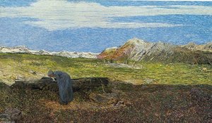 Donna Alla Fonte (also Known As Alpenlandschaft Mit Frau Am Brunnen) — Giovanni Segantini