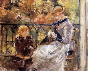 On The Balcony Of Eugene Manet's Room At Bougival — Berthe Morisot