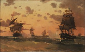 Surrender Of The General Dorrego Corvette — Edoardo Federico De Martino, Marine Impressionism