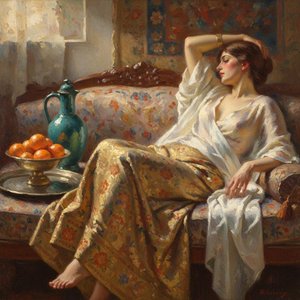 Luminous Reverie In Amber And Teal: A Solitary Grace — Marc Duvallier