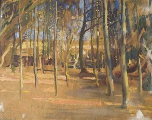 Study Of A Wood (recto) — Sir Alfred James Munnings, Impressionism
