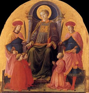 St. Laurentius Auf Dem Thron Mit Heiligen Und Spendern — Filippo Lippi