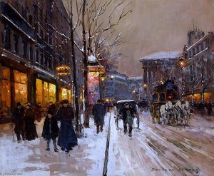 Boulevard De La Madeleine, Winter — Edouard Cortès