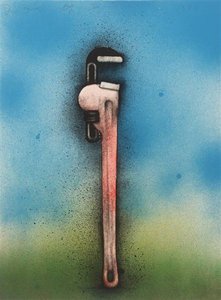 Big Red Wrench In A Landscape — Jim Dine