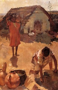 Figures Near A Well In Morocco — Théo Van Rysselberghe, Pointillism