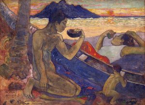The Canoe: A Tahitian Family — Paul Gauguin, Post-impressionism