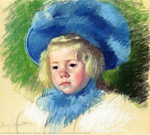 Head Of Simone In A Large Plumes Hat Looking Left — Mary Stevenson Cassatt, Impressionism