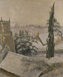 East Knoyle Church Snow — Lucien Pissarro