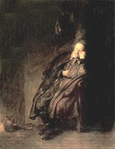 En Äldre Man Som Sover — Rembrandt Van Rijn