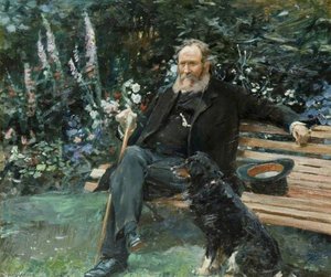 Daniel Tomkins And His Dog — Sir Alfred James Munnings