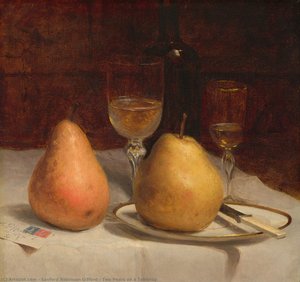 Two Pears On A Tabletop — Sanford Robinson Gifford