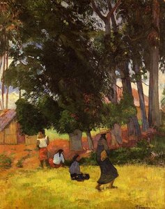 Tahitian Village — Eugenas Henri Paulas Gauginas, Post-impressionism