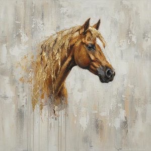 Gilded Equine Spirit: A Monumental Study In Chestnut Tones And Liquid Gold — Laurent Roche