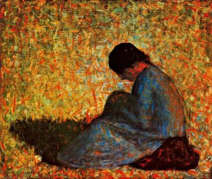 Mujer Sentada En Un Prado — Georges Seurat
