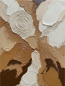 Échos Terrestres En Mouvement : Une Étude Monumentale De Relief Sculptural En Ocre Et Terre D'ombre