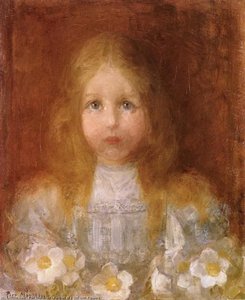 Portrait Of A Girl With Flowers — Piet Mondrian