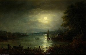 Moonlit River Landscape — John Moore Di Ipswich