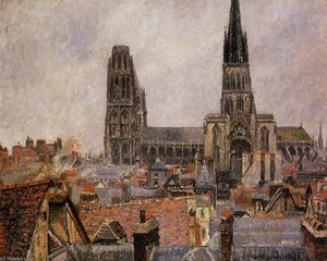 The Roofs Of Old Rouen (the Cathedral) — Camille Pissarro