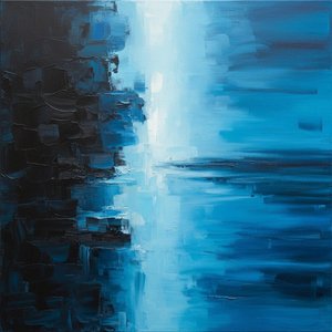 Monolithic Shadows And The Luminous Horizon Of A Silent Midnight Sea — Christian Noiret