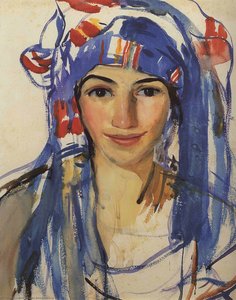 Self-portrait Wearing A Scarf — Zinaida Serebriakova