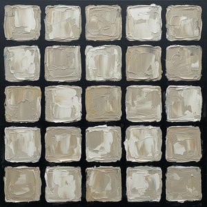 Monolithic Grid Of Tactile Earth Tones In A Meditative Impasto Composition — Laurent Vionnet