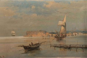Boats In A Port — كونستانتينوس فولاناكيس