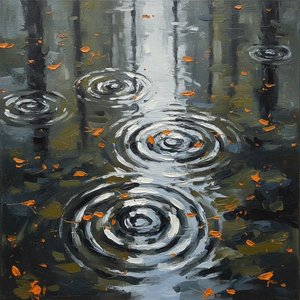 Ecos Del Otoño: Un Estudio Meditativo De Ondas Y Soledad Ocre