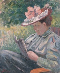 Mme Guillaumin Lisant Dans Le Jardin — Ferdinand Guillaumin