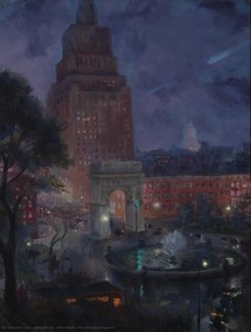 Wet Night, Washington Square — John French Sloan