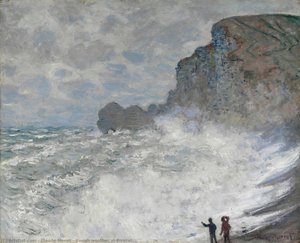 Rough Weather At Étretat — 클로드 모네, Impressionistic Landscape