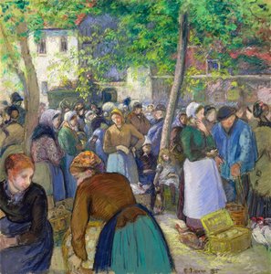 The Poultry Market, Acrylic, Impressionist Landscape