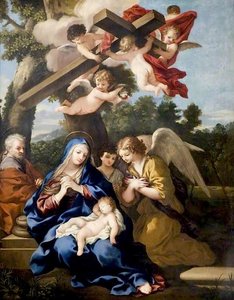 La Sainte Famille avec des anges