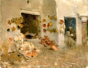 Pottery Shop At Tunis — Willard Leroy Metcalf