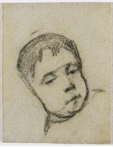 Emil Gauguin As A Child, Head On A Pillow — Eugène Henri Paul Gauguin
