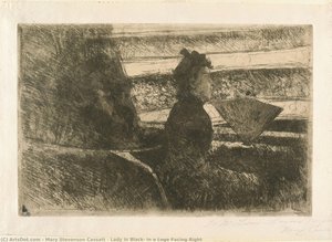 Lady In Black, In A Loge Facing Right — Mary Stevenson Cassatt
