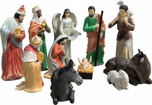 Life-Size Holy Family Nativity Sculpture – Fiberglass Christmas Garden Set