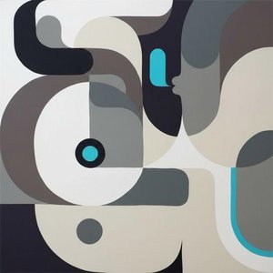 Cyan Echoes In A Monochromatic Realm Of Interlocking Organic Forms — Jean-paul Blanchet