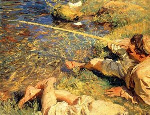 Val D'aosta. Un Om Pescuit — John Singer Sargent