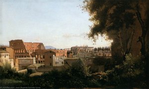 The Coliseum Seen From The Farnese Gardens — Kamilis Koras, Barbizon School Barbizon School