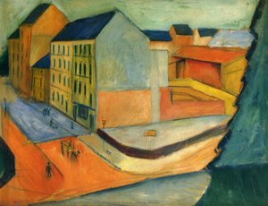Our Street With Horse Riding, Bonn — Август Макке, Expressionism