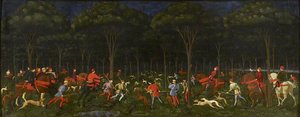 La Caza En El Bosque — Paolo Uccello